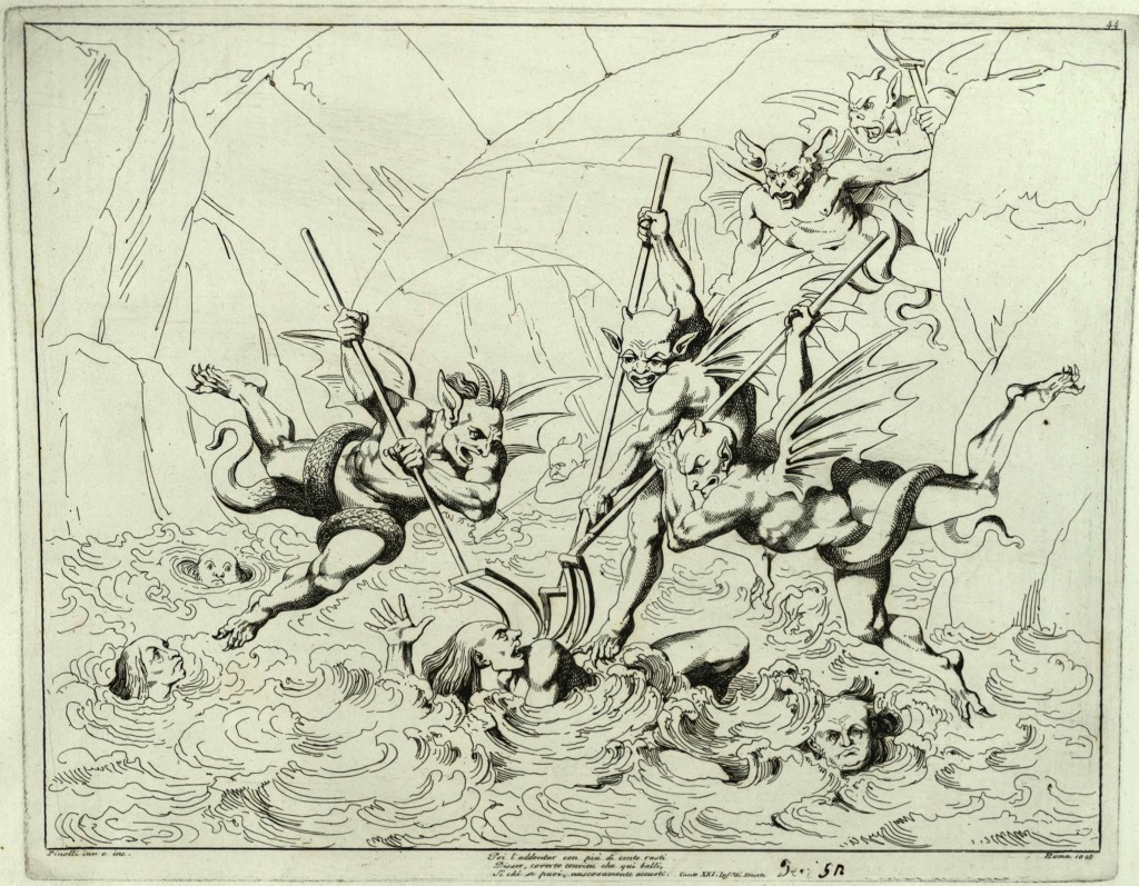 Bartolomeo Pinelli's etching of Inf. XXI