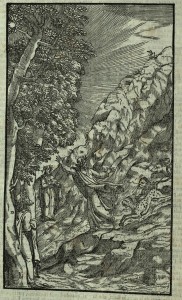 Vellutello Inferno canto 1 woodcut from the St Andrews Library Special Collections’ copy of the Sessa brothers 1596 folio edition of the Commedia